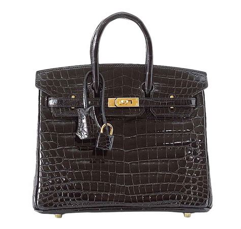 hermes crocodile bag black|birkin 25.